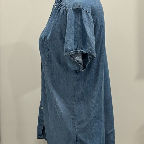 Hester & Orchard Ruffle Cap Sleeve Button Up Top Small Boho Chic Country Tercel - Picture 4 of 9